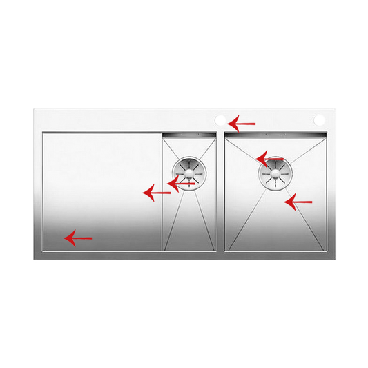 Sink 1 + 1/2 BASINS with stainless steel drainer
