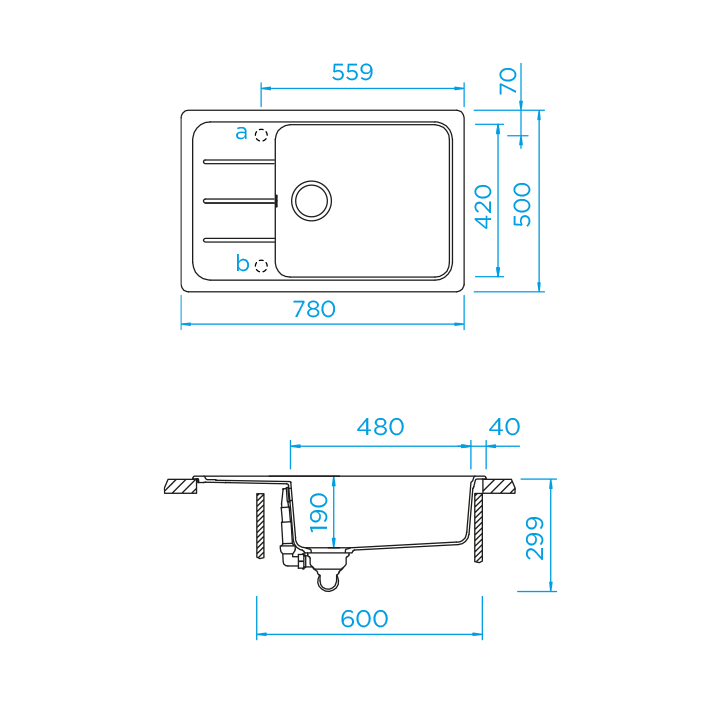 SCHOCK FORMHAUS D-100LS Cristalite Sink
