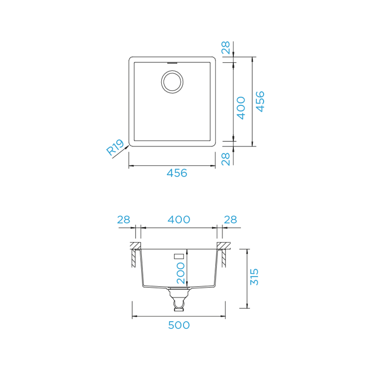 SCHOCK CARBON N-100S Sink
