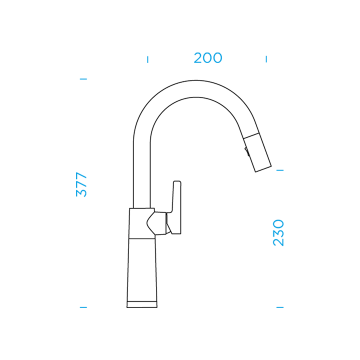 SCHOCK SC-520 extendable tap with shower