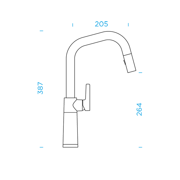 SCHOCK SC-530 extendable tap with shower