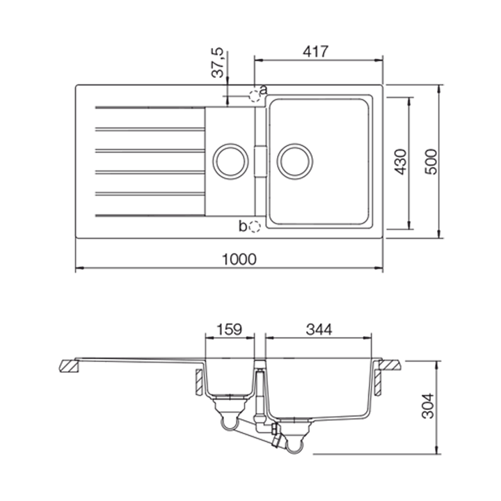 SCHOCK SIGNUS D-150 Cristadur Sink