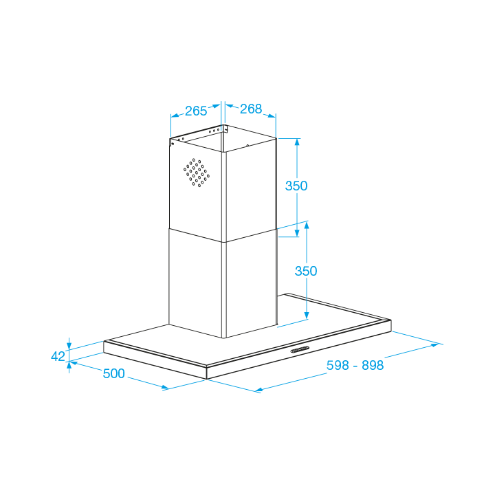 Chaminé de Parede FRASA BLUR EVO 60 cm