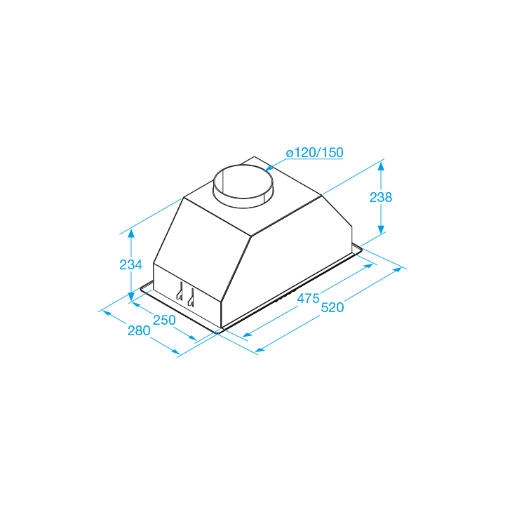 Exaustor de Encastre FRASA OBI EVO 60 cm