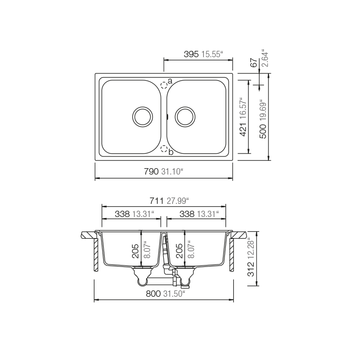 FRASA CRUCIAL 80 Stonesilk Sink in Alpina