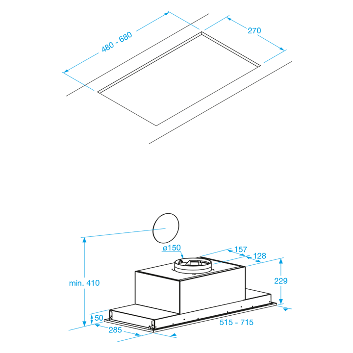 Exaustor de Encastre FRASA SENA 90 cm