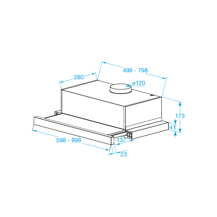 Exaustor de Encastre FRASA LIGU EVO 60 cm s/ motor