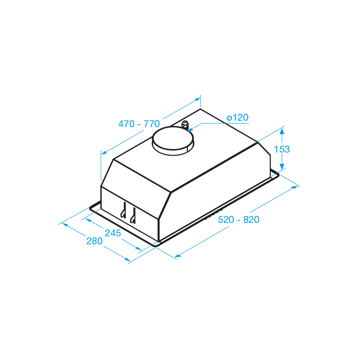 Exaustor de Encastre FRASA OBI EVO 90 cm s/ motor