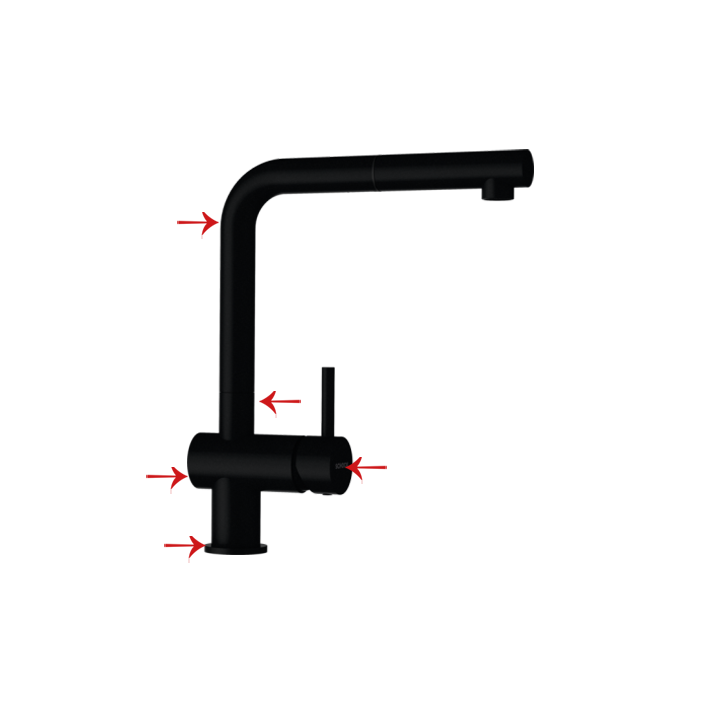 Extendable L-shaped mixer in pure