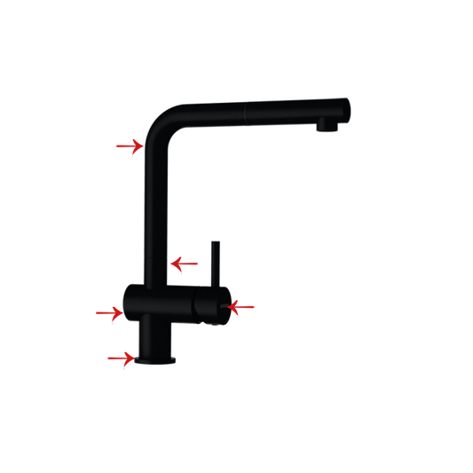 Extendable L-shaped tap in pure