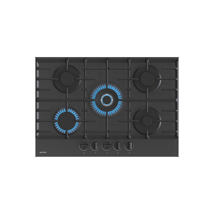 5-ZONE 70 cm black vitro gas hob - GTW7C51B