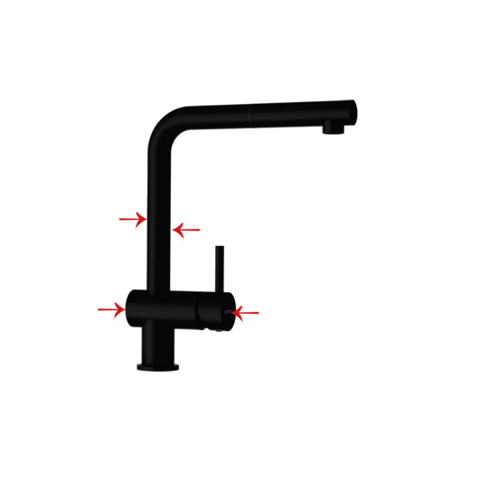 Extendable L-shaped tap in pure