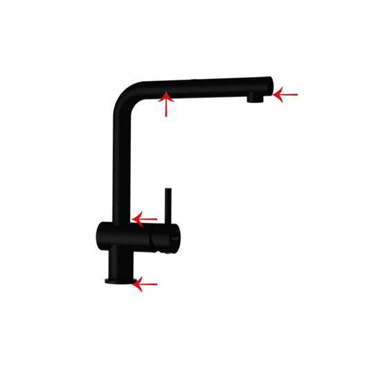 Fixed L-shaped tap in pure