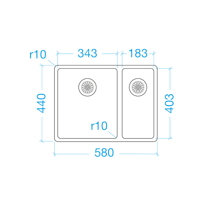 FRASA EVENTA 34/18 U/F Sink