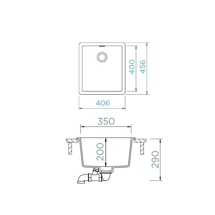 SCHOCK BROOKLYN N-100S Cristalite Sink