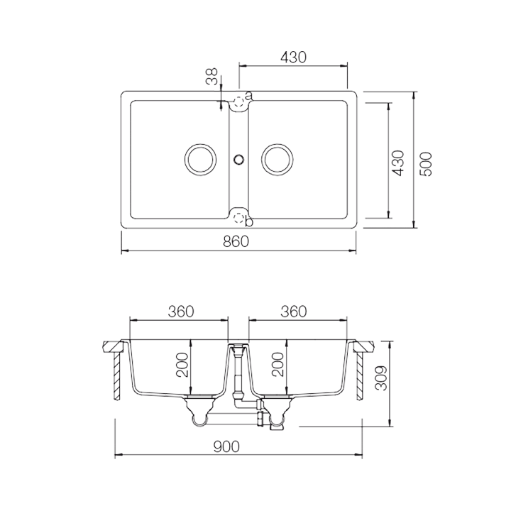 SCHOCK ELEMENT N-200 Cristalite Sink