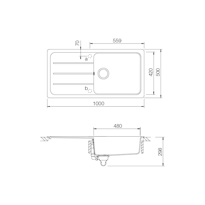 SCHOCK FORMHAUS D-100L Cristalite Sink