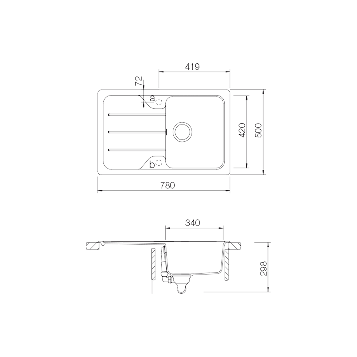 SCHOCK FORMHAUS D-100S Cristalite Sink