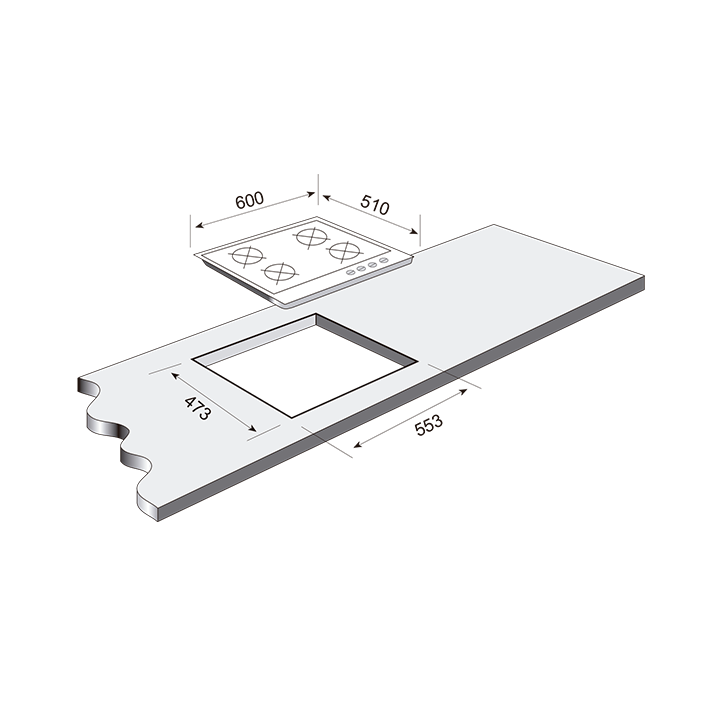 FRASA GAS Hob with 4 zones, 60 cm - FPG6084