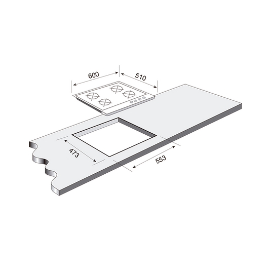 FRASA GAS Hob with 4 zones, 60 cm - FPG6084