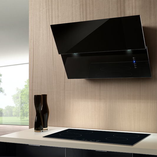 Chaminé de Parede FRASA ADMIRAL 80 cm vidro preto