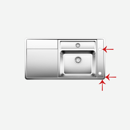 Sink 1 + 1/2 BASINS with stainless steel drainer