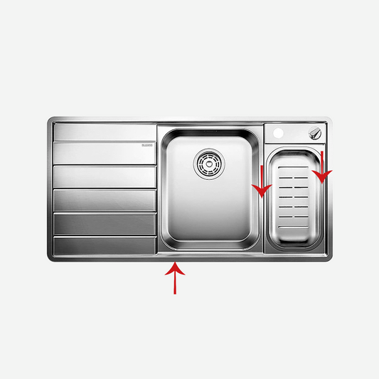 Sink 1 + 1/2 BASINS with stainless steel drainer