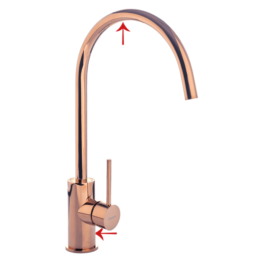J-Shape tap BRUSHED COPPER fixed