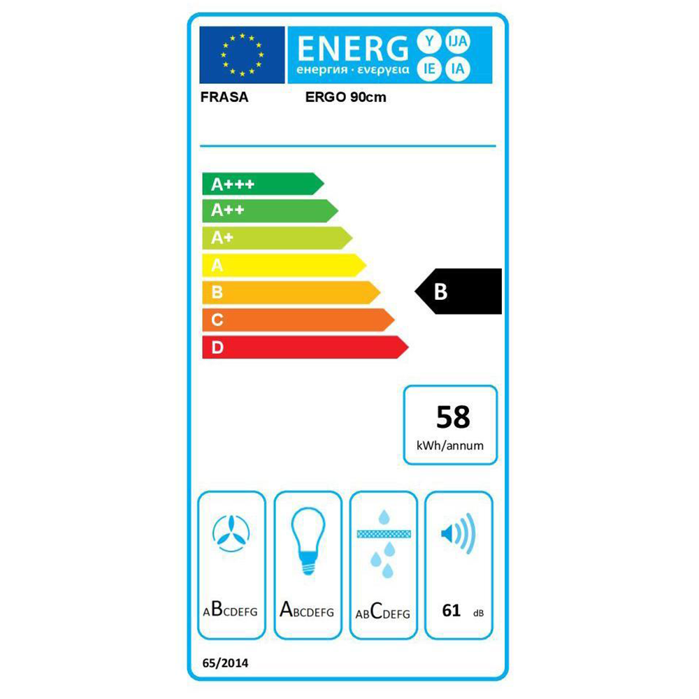 Exaustor FRASA ERGO 90 cm Inox/vidro