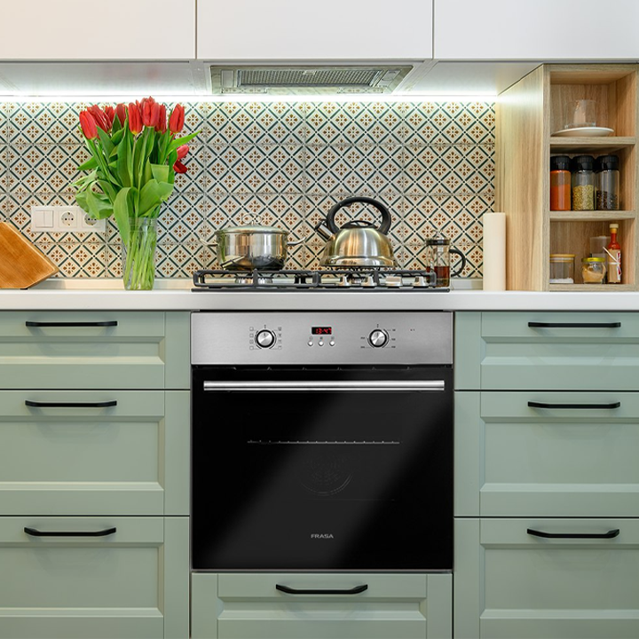 FORNO DE ENCASTRE COM 8 FUNÇÕES // INOX E VIDRO - FFC60408