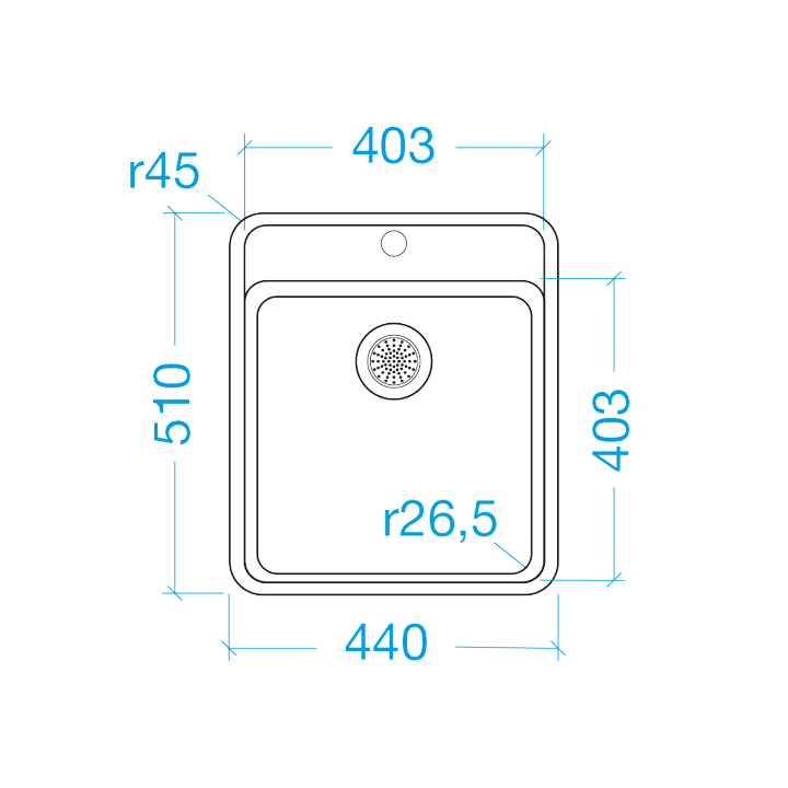 FRASA IBA 40 F/T white Sink