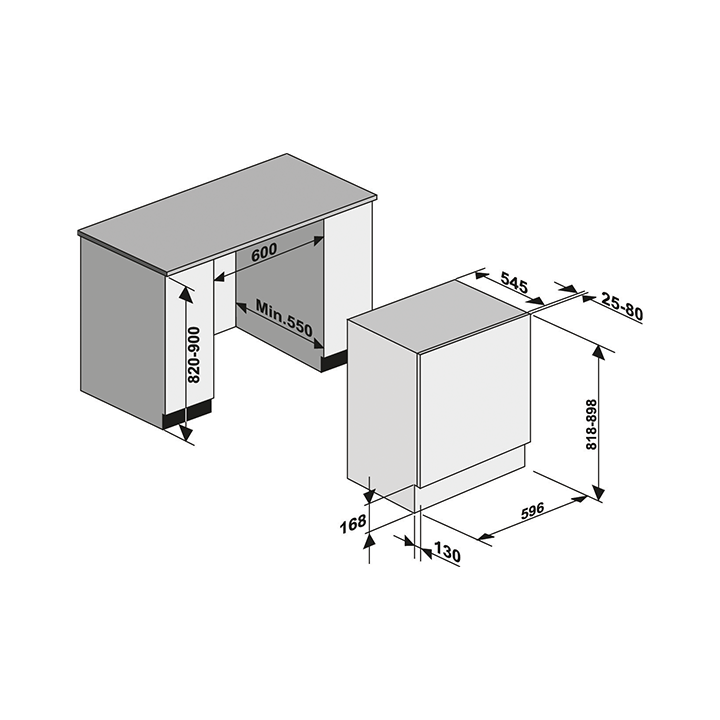 Frigorífico de Integrar SOB-BALCÃO c/ CONGELADOR - FFI130600.3