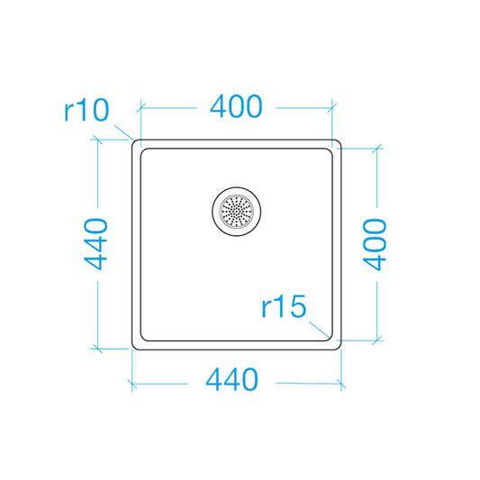 Sink CUBA 40x40 Stainless Steel PVD gunmetal
