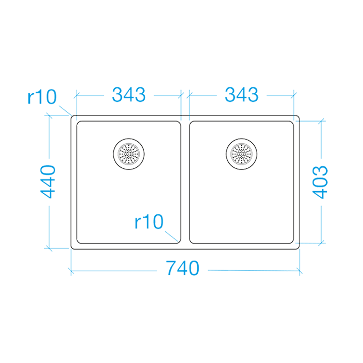 FRASA EVENTA 34/34 U/F Sink