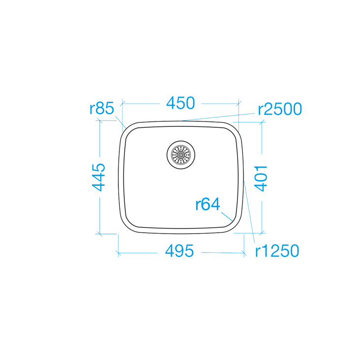 FRASA REMO 45 U/F Sink