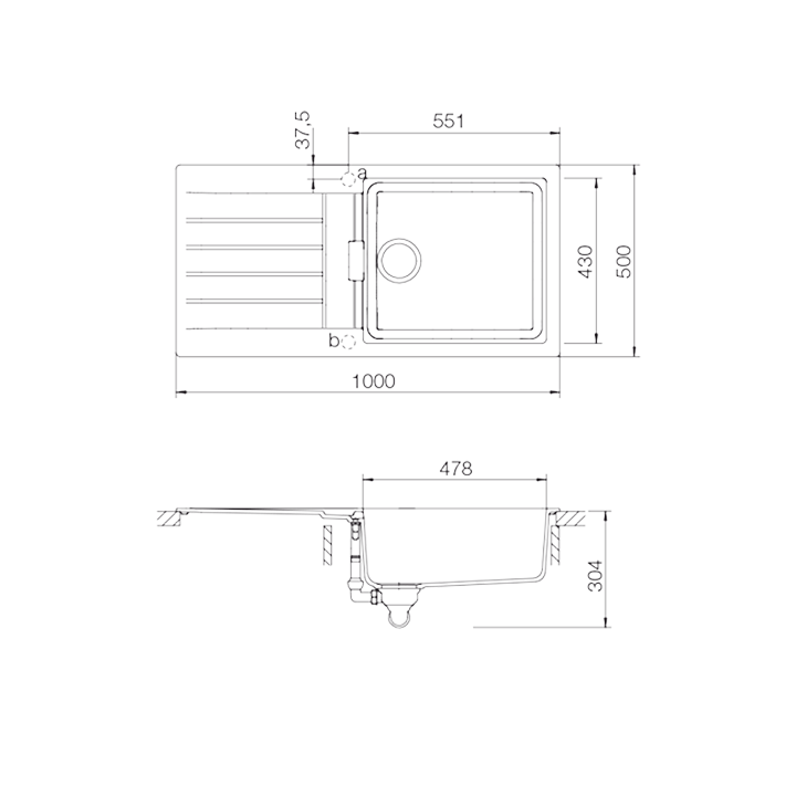 SCHOCK PRIMUS D-100L Cristalite Sink