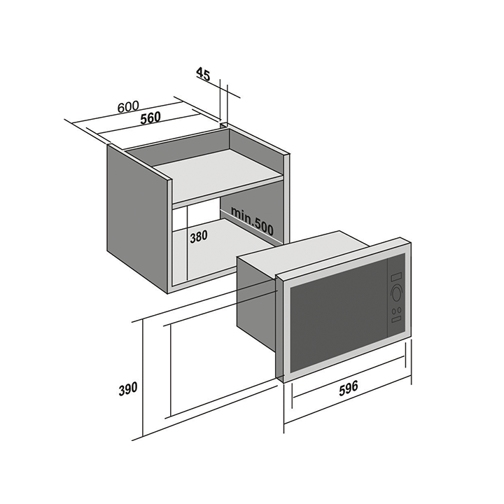 INTEGRATED Microwave with Stainless Steel Grill - FMO60625