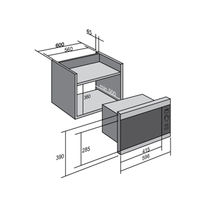 Built-in microwave with stainless steel grill - FMOC60650