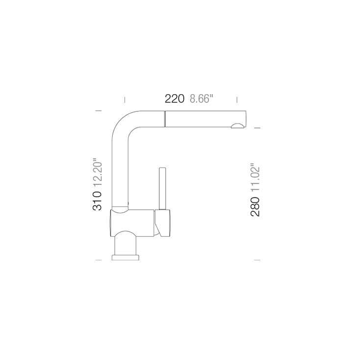 SCHOCK PIEGA CHROME extendable tap