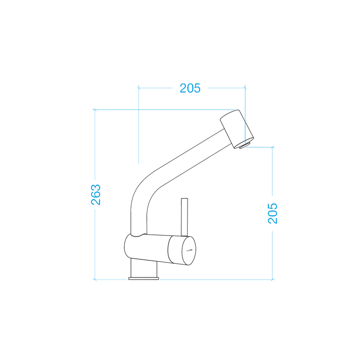 FRASA GLIM CHROMED extendable tap with shower
