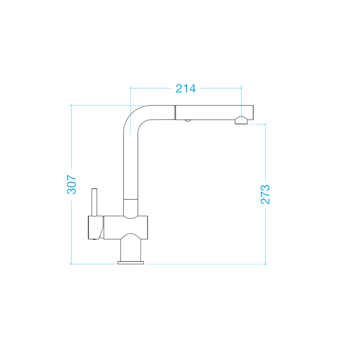 FRASA MUZA CHROMED extendable tap with shower