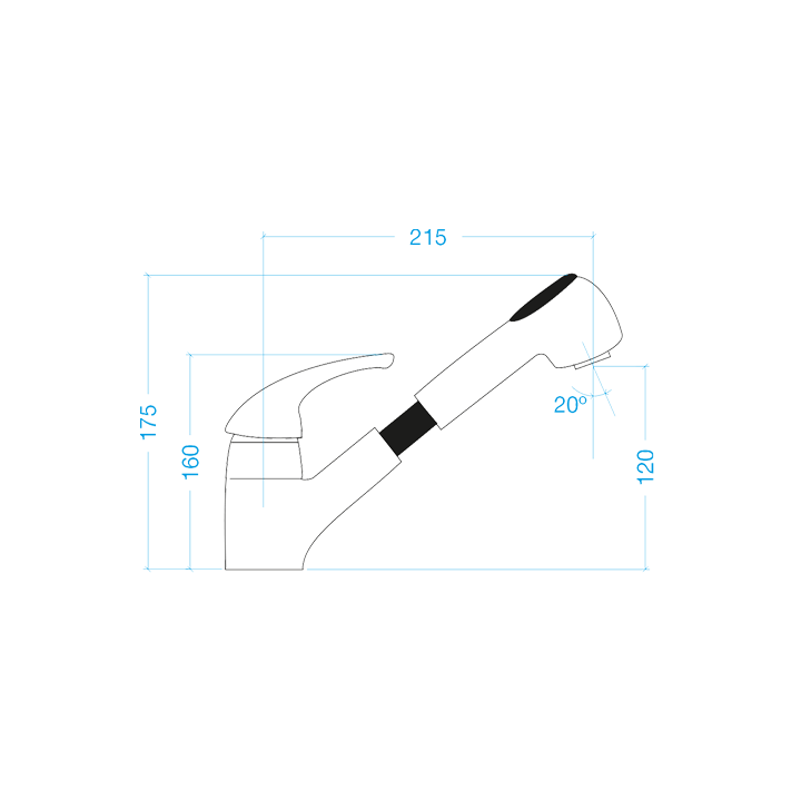 FRASA NEO SE CHROMED tap with shower