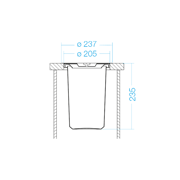 Balde de Lixo FRASA SOLE 5 L alumínio