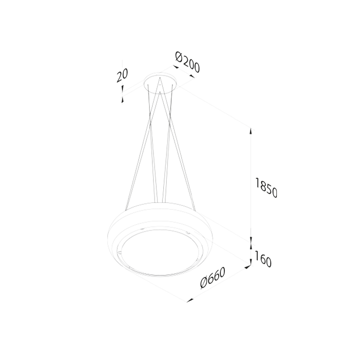 Chaminé de Ilha FRASA SIRI Ø66 cm vidro branco