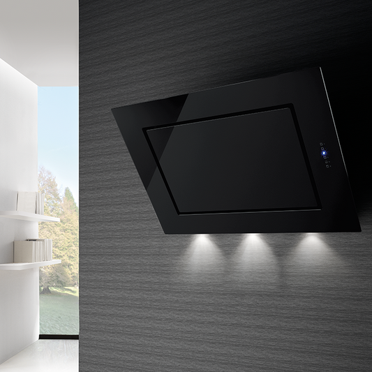 Chaminé de Parede FRASA TELA EVO 90 cm Vidro/Preto