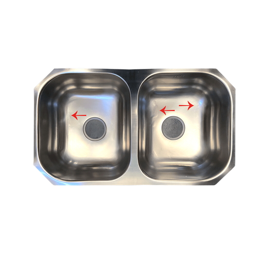 2-Sink U-Bowl Stainless Steel Sink