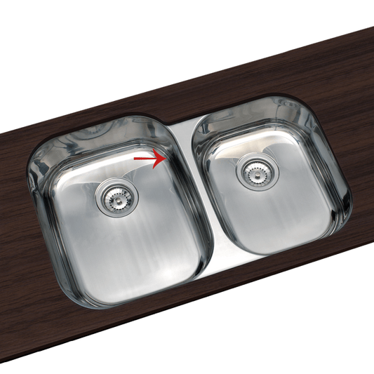 2-bowl sink 34/30 U stainless steel