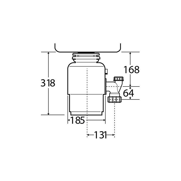 Triturador Insinkerator Modelo 66 c/ botão de Botão de ar Cr/Ix