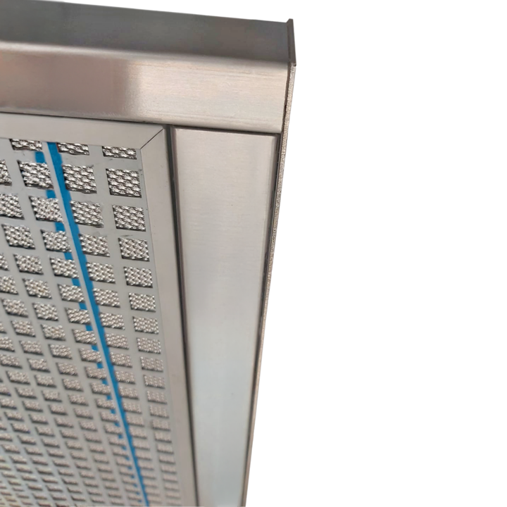 Chaminé de Ilha FRASA 90 cm em inox - com perfil inox