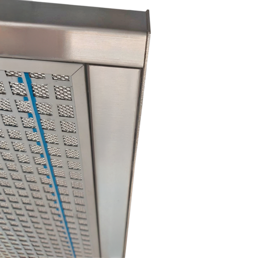 Chaminé de Ilha FRASA 90 cm em inox - com perfil inox